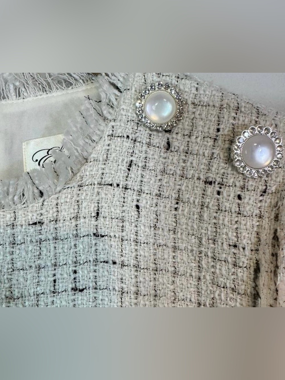 Eliza J Boucle Tweed Dress Sz 4 - Picture 5 of 11